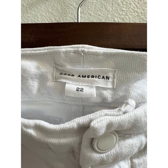 Good American Plus White High Rise Ankle High Raw Hem Straight Leg Jeans 22W - Picture 9 of 14